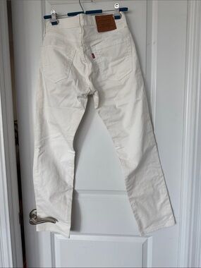 Levi's White Straight Leg Jeans
